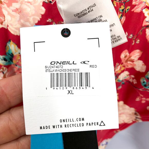 O'NEILL Women's Stella Mykonos One-Piece Swimsuit Size XL Red Floral NWT - Picture 10 of 14